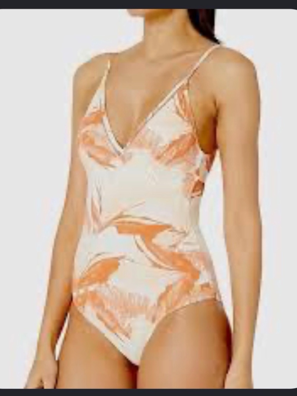 Roxy Tropical Sand One-Piece Swimsuit in Cream and Peach
